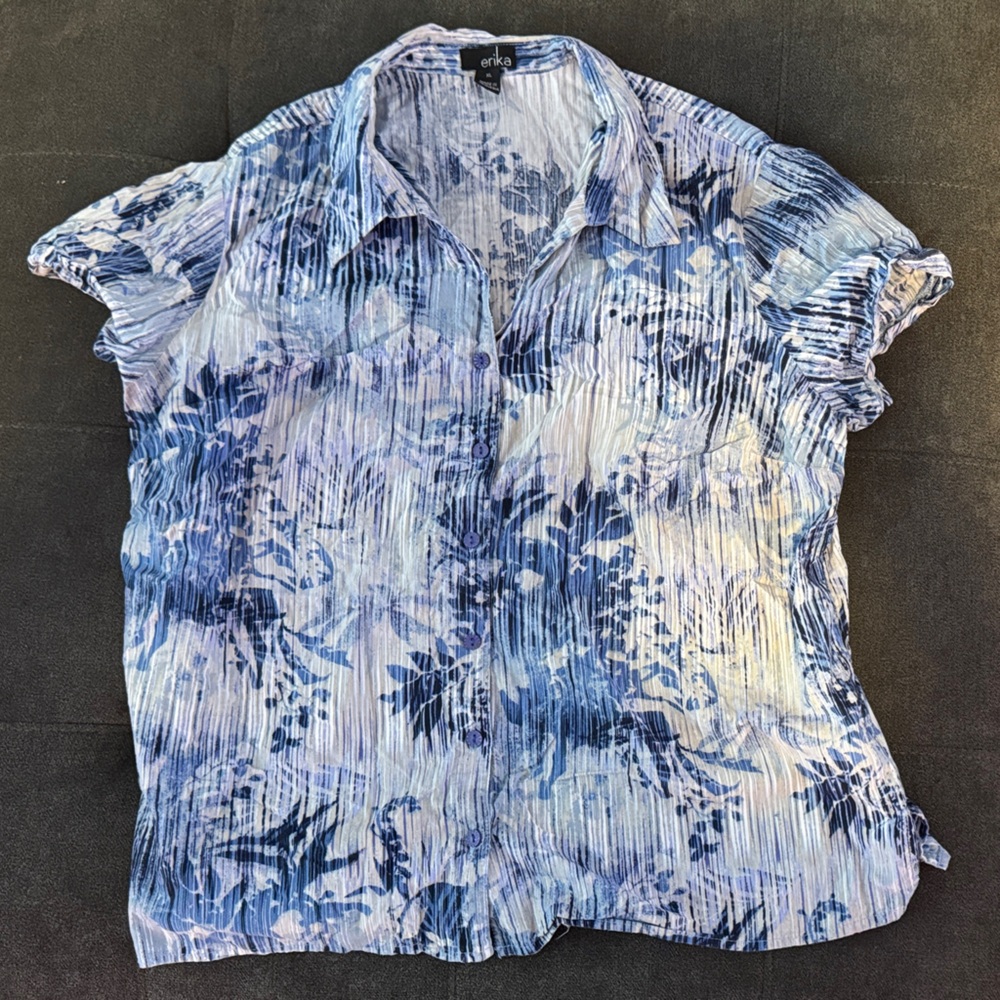 Erika Blue Floral Blouse